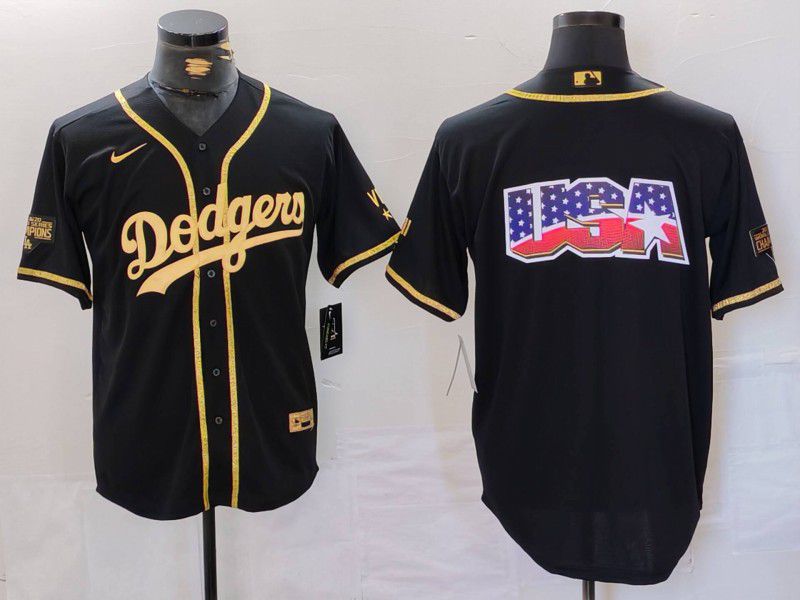 Men Los Angeles Dodgers Blank Black gold Fashion Nike Game MLB Jersey style 7062